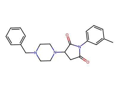 3-(4-Benzyl-piperazin-1-yl)-1-m-tolyl-pyrrolidine-2,5-dione structure