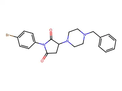 3-(4-Benzylpiperazin-1-yl)-1-(4-bromophenyl)pyrrolidine-2,5-dione structure