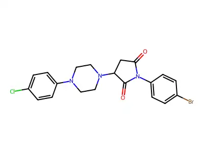 1-(4-Bromophenyl)-3-[4-(4-chlorophenyl)piperazin-1-yl]pyrrolidine-2,5-dione structure