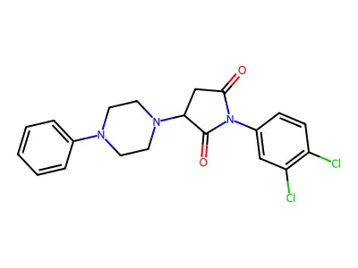 1-(3,4-Dichlorophenyl)-3-(4-phenylpiperazin-1-yl)pyrrolidine-2,5-dione structure