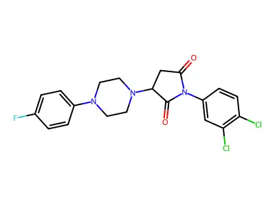1-(3,4-Dichlorophenyl)-3-[4-(4-fluorophenyl)piperazin-1-yl]pyrrolidine-2,5-dione structure