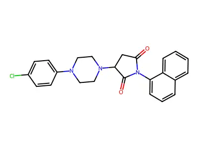 3-[4-(4-Chlorophenyl)piperazin-1-yl]-1-naphthalen-1-ylpyrrolidine-2,5-dione structure