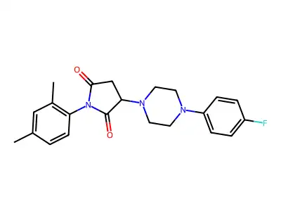 1-(2,4-Dimethylphenyl)-3-[4-(4-fluorophenyl)piperazin-1-yl]pyrrolidine-2,5-dione structure