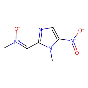 N-methyl-1-(1-methyl-5-nitroimidazol-2-yl)methanimine oxide structure