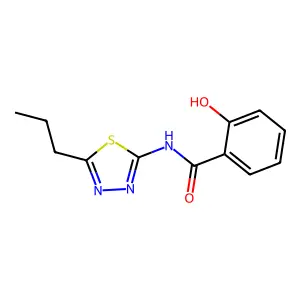2-hydroxy-N-(5-propyl-1,3,4-thiadiazol-2-yl)benzamide structure