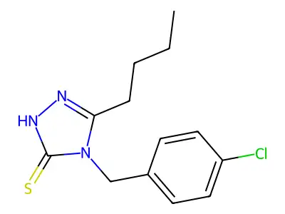 5-butyl-4-(4-chlorobenzyl)-2,4-dihydro-3H-1,2,4-triazole-3-thione structure