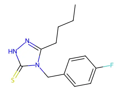 5-butyl-4-(4-fluorobenzyl)-2,4-dihydro-3H-1,2,4-triazole-3-thione structure