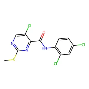 5-Chloro-N-(2,4-dichlorophenyl)-2-(methylthio)-4-pyrimidinecarboxamide structure
