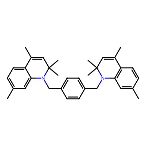 1,4-Bis(1,2-dihydro-2,2,4,7-tetramethyl-1-quinolylmethyl)benzene structure