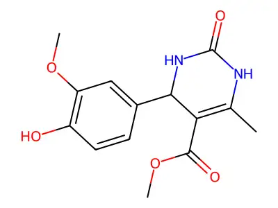 methyl 4-(4-hydroxy-3-methoxyphenyl)-6-methyl-2-oxo-1,2,3,4-tetrahydropyrimidine-5-carboxylate structure