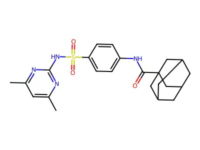 N-{4-[(4,6-dimethylpyrimidin-2-yl)sulfamoyl]phenyl}adamantane-1-carboxamide structure
