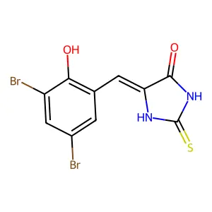 5-[(3,5-Dibromo-2-hydroxyphenyl)methylene]-2-thioxo-1,3-diazolidin-4-one structure