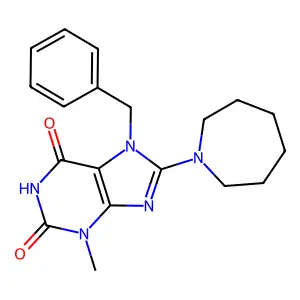 8-Azepan-1-yl-7-benzyl-3-methyl-3,7-dihydro-purine-2,6-dione structure