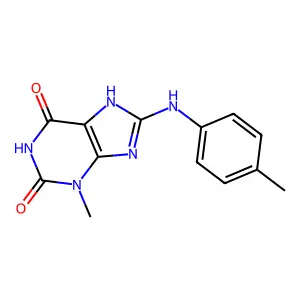 3-Methyl-8-p-tolylamino-3,7-dihydro-purine-2,6-dione structure