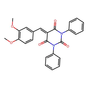 5-[(3,4-Dimethoxyphenyl)methylidene]-1,3-diphenyl-1,3-diazinane-2,4,6-trione structure