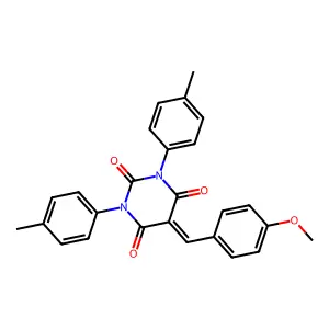 5-[(4-methoxyphenyl)methylidene]-1,3-bis(4-methylphenyl)-1,3-diazinane-2,4,6-trione structure