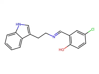 4-chloro-2-({[2-(1H-indol-3-yl)ethyl]imino}methyl)benzenol structure