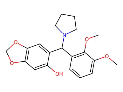 1,3-Benzodioxol-5-ol, 6-[(2,3-dimethoxyphenyl)-1-pyrrolidinylmethyl]- structure
