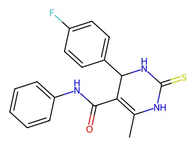4-(4-fluorophenyl)-6-methyl-N-phenyl-2-thioxo-1,2,3,4-tetrahydro-5-pyrimidinecarboxamide structure