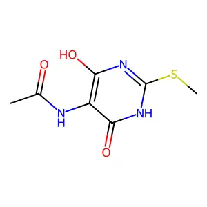 Acetamide,N-[1,4-dihydro-6-hydroxy-2-(methylthio)-4-oxo-pyrimidin-5-YL]- structure
