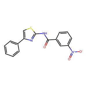 3-nitro-N-(4-phenyl-1,3-thiazol-2-yl)benzamide structure