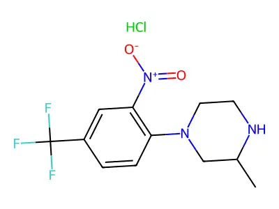 1-[2-Nitro-4-(trifluoromethyl)phenyl]-3-methylpiperazine hydrochloride structure