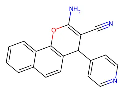 2-amino-4-(pyridin-4-yl)-4H-benzo[h]chromene-3-carbonitrile structure