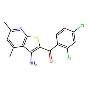 (3-Amino-4,6-dimethylthieno[2,3-b]pyridin-2-yl)(2,4-dichlorophenyl)methanone structure