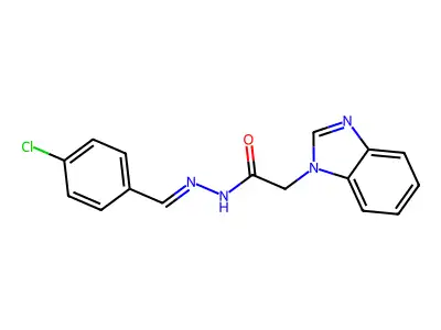 2-(benzimidazol-1-yl)-N-[(E)-(4-chlorophenyl)methylideneamino]acetamide structure
