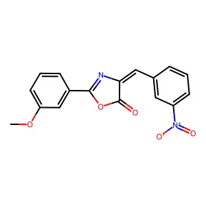 5(4H)-Oxazolone, 2-(3-methoxyphenyl)-4-[(3-nitrophenyl)methylene]- structure