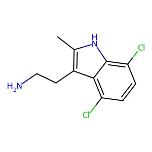 2-(4,7-dichloro-2-methyl-1H-indol-3-yl)ethan-1-amine structure