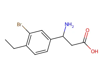 3-Amino-3-(3-bromo-4-ethylphenyl)propanoic acid structure