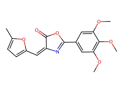 4-[(5-Methyl-2-furanyl)methylene]-2-(3,4,5-trimethoxyphenyl)-5(4H)-oxazolone structure