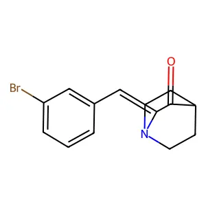 (2E)-2-(3-bromobenzylidene)-1-azabicyclo[2.2.2]octan-3-one structure