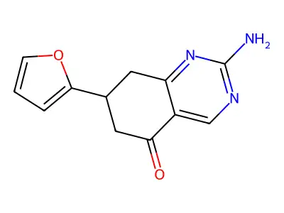 (7S)-2-amino-7-(furan-2-yl)-7,8-dihydro-6H-quinazolin-5-one structure