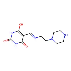 5-[(2-Piperazin-1-yl-ethylamino)-methylene]-pyrimidine-2,4,6-trione structure