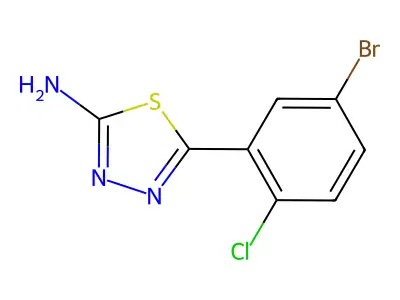 5-(5-Bromo-2-chlorophenyl)-1,3,4-thiadiazol-2-amine structure