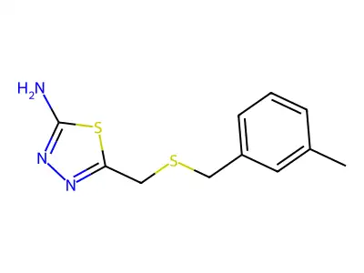5-{[(3-Methylbenzyl)sulfanyl]methyl}-1,3,4-thiadiazol-2-amine structure