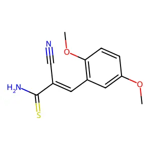 (2Z)-2-cyano-3-(2,5-dimethoxyphenyl)prop-2-enethioamide structure