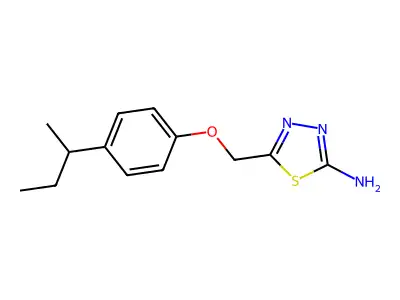 5-{[4-(Butan-2-yl)phenoxy]methyl}-1,3,4-thiadiazol-2-amine structure