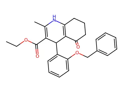Ethyl 4-(2-(benzyloxy)phenyl)-2-methyl-5-oxo-1,4,5,6,7,8-hexahydroquinoline-3-carboxylate structure