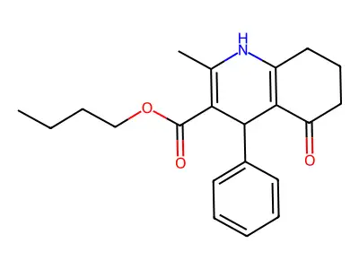 Butyl 2-methyl-5-oxo-4-phenyl-1,4,5,6,7,8-hexahydroquinoline-3-carboxylate structure