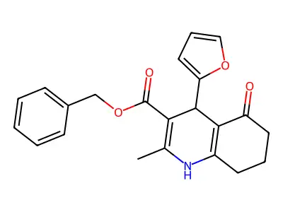 Benzyl 4-(2-furyl)-2-methyl-5-oxo-1,4,5,6,7,8-hexahydro-3-quinolinecarboxylate structure