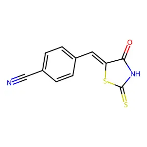 4-[(E)-(4-oxo-2-thioxo-1,3-thiazolidin-5-ylidene)methyl]benzonitrile structure