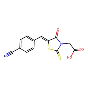 2-[5-[(4-cyanophenyl)methylidene]-4-oxo-2-sulfanylidene-1,3- structure