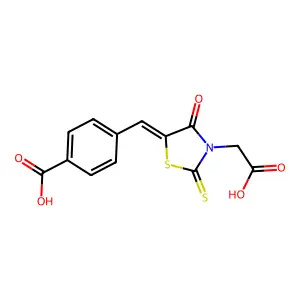 3-Thiazolidineaceticacid, 5-[(4-carboxyphenyl)methylene]-4-oxo-2-thioxo- structure