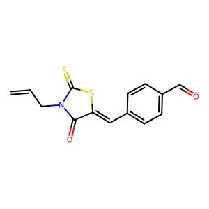 4-(3-Allyl-4-oxo-2-thioxo-thiazolidin-5-ylidenemethyl)-benzaldehyde structure