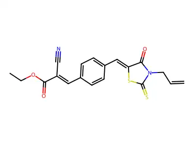 ethyl (E)-2-cyano-3-[4-[(Z)-(4-oxo-3-prop-2-enyl-2-sulfanyli structure