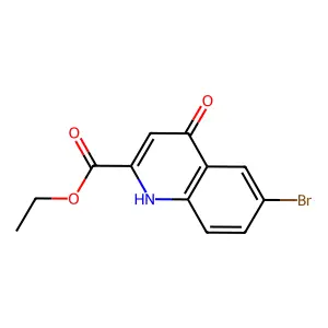 Quinaldic acid, 6-bromo-1,4-dihydro-4-oxo-, ethyl ester structure