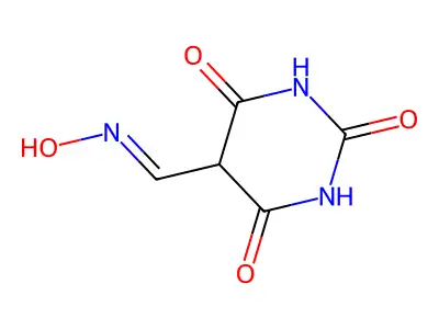5-Pyrimidinecarboxaldehyde,hexahydro-2,4,6-trioxo-, 5-oxime structure